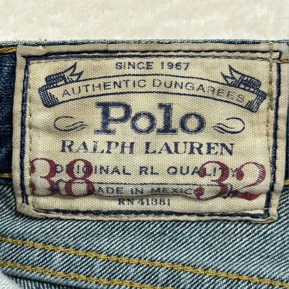 Polo by Ralph Lauren Hampton Men's Straight Fit Blue Jeans 38X32 - Picture 8 of 16